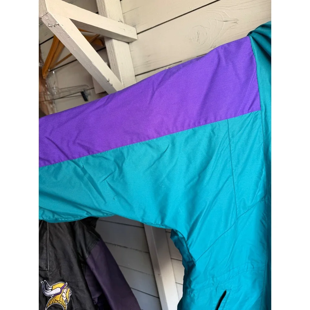The North Face Vintage Mountain Jacket Teal Purple Colorblock Mens Medium Shell